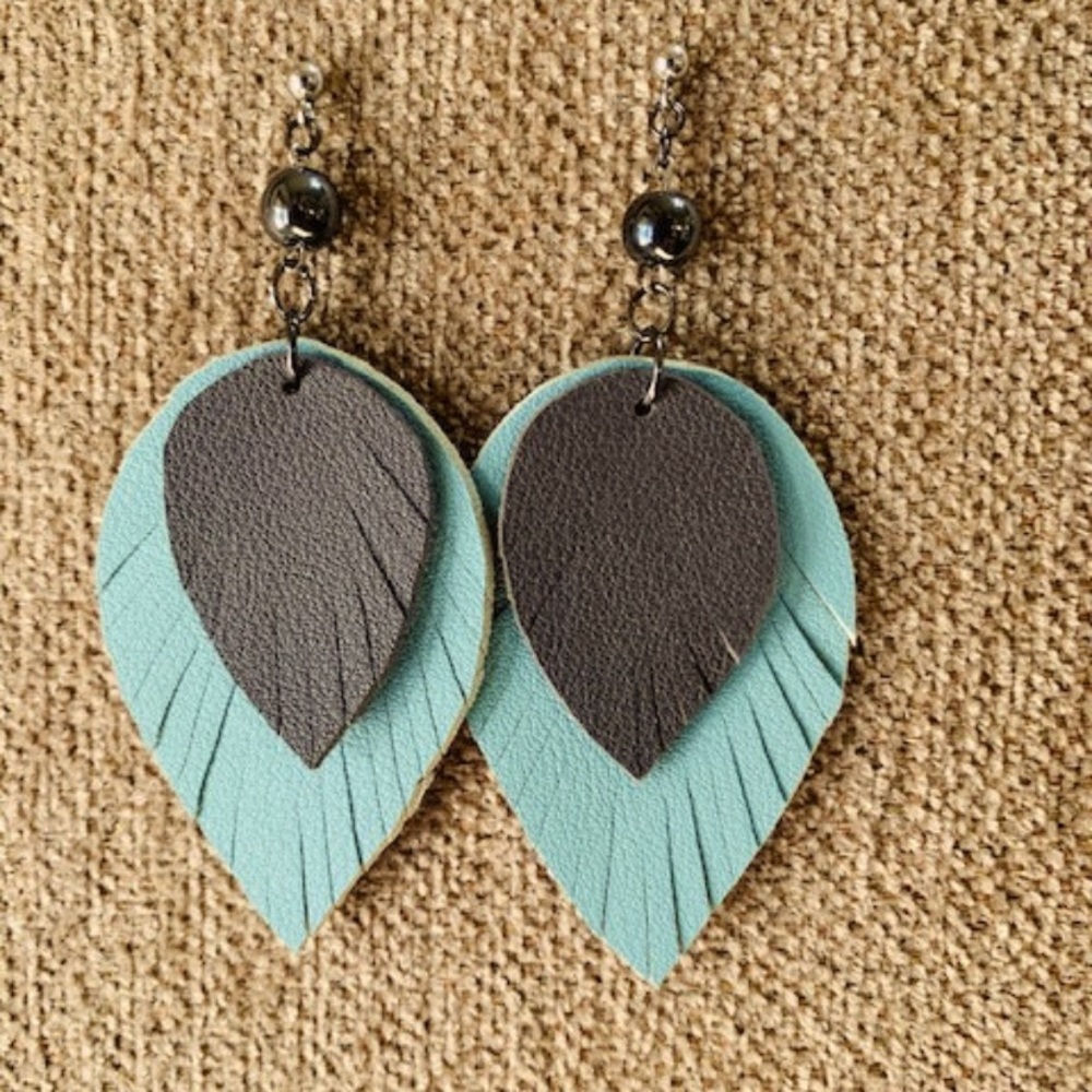 Light weight faux leather earrings